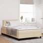 Boxspring Bed Met Matras Met Hoofdeinde Stof Crème