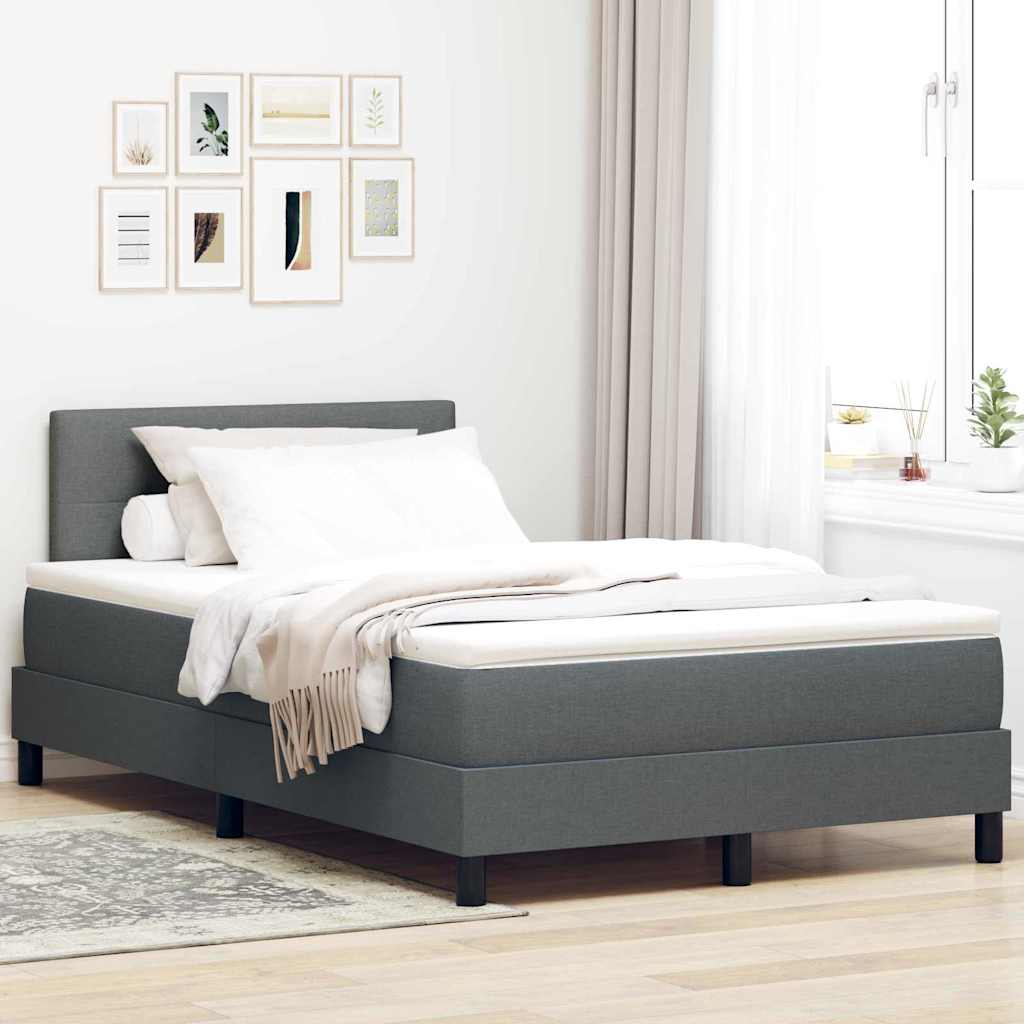 Boxspring Bed Met Matras Stof Donkergrijs