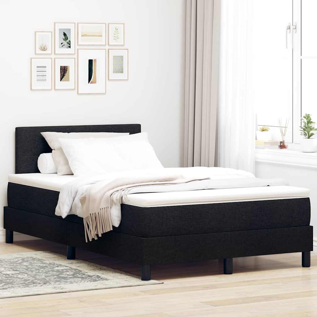 Boxspring Bed Met Matras Met Hoofdeinde Stof Zwart