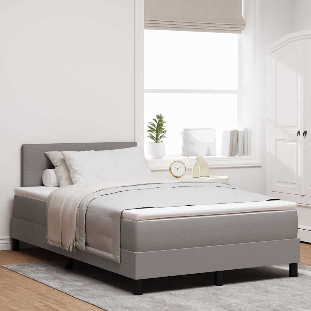 Boxspring Bed Met Matras Met Hoofdeinde Stof Taupe