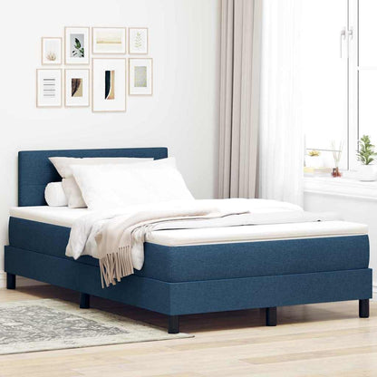 Boxspring Bed Met Matras Met Hoofdeinde Stof Blauw