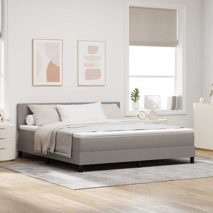 Boxspring Bed Met Matras Met Hoofdeinde Stof Taupe