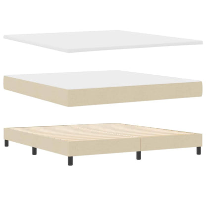 Boxspring Bed Met Matras Met Hoofdeinde Stof Crème