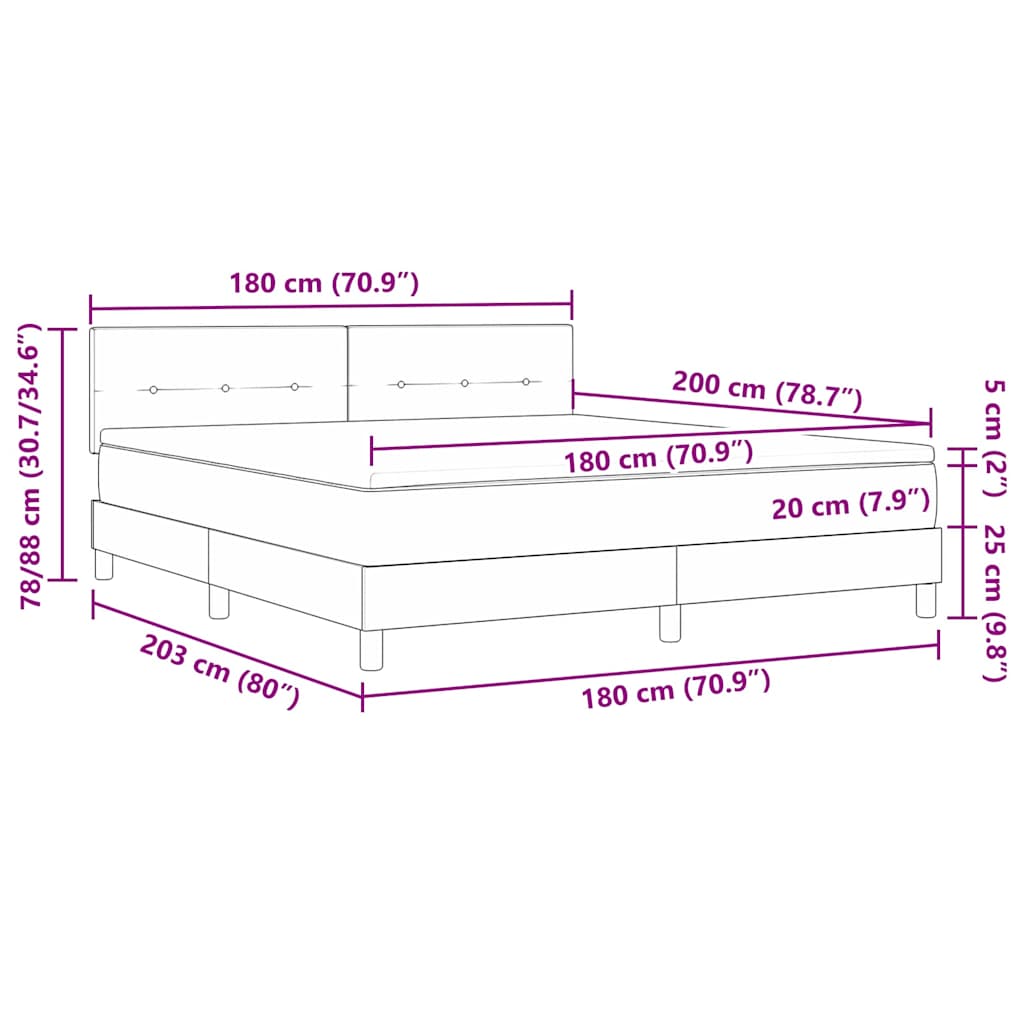 Boxspring Bed Met Matras Met Hoofdeinde Stof Crème