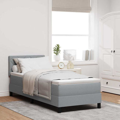 Boxspring Bed Met Matras Stof Lichtgrijs