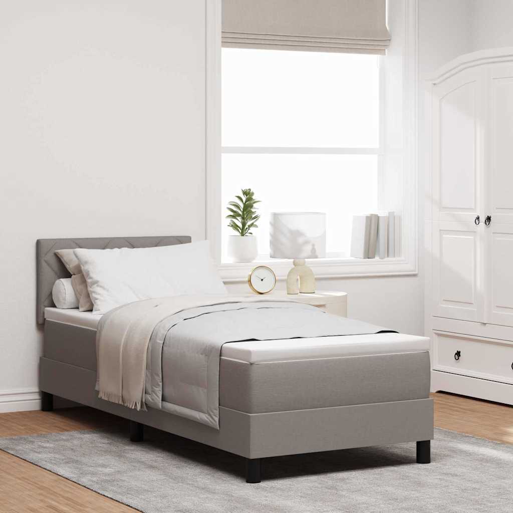 Boxspring Bed Met Matras Met Hoofdeinde Stof Taupe