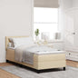 Boxspring Bed Met Matras Met Hoofdeinde Stof Crème