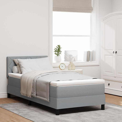 Boxspring Bed Met Matras Stof Lichtgrijs