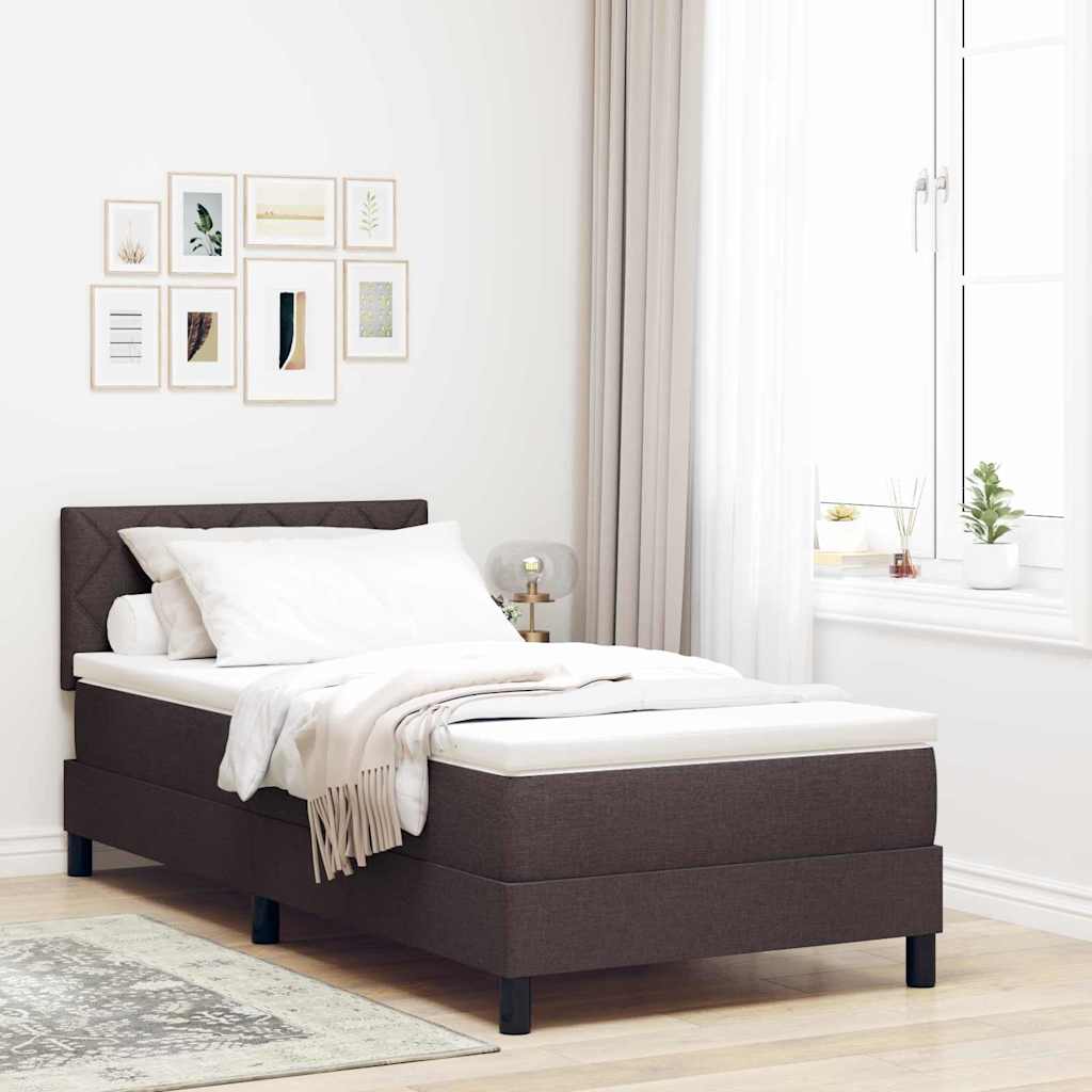 Boxspring Bed Met Matras Stof Donkerbruin