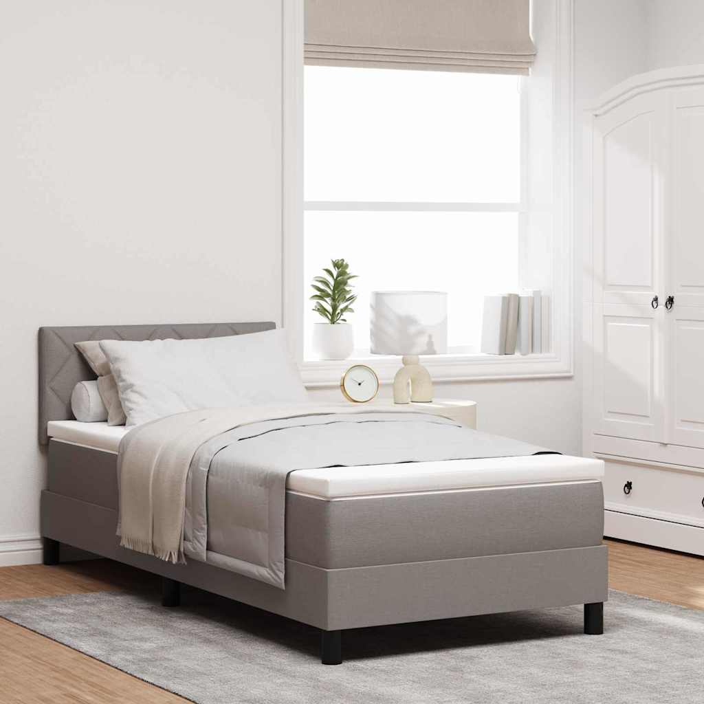 Boxspring Bed Met Matras Met Hoofdeinde Stof Taupe