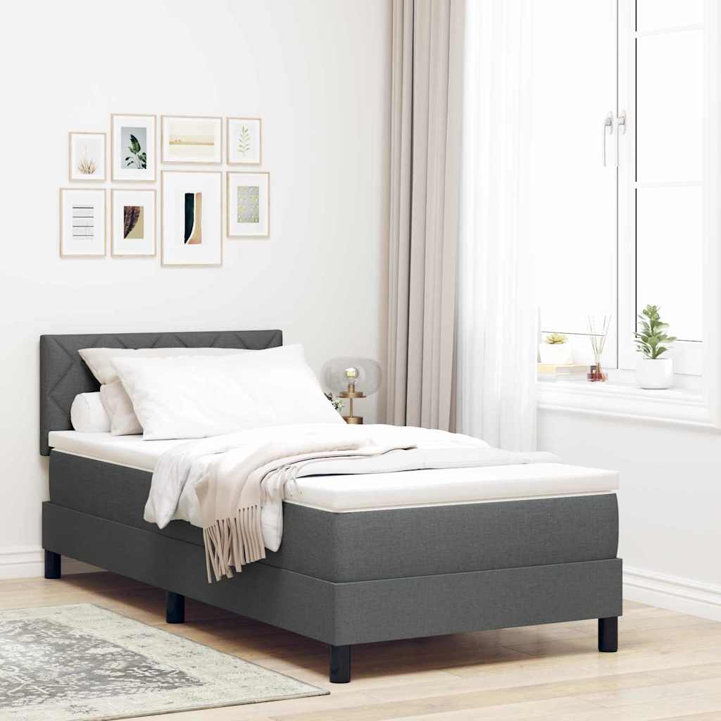 Boxspring Bed Met Matras Stof Donkergrijs