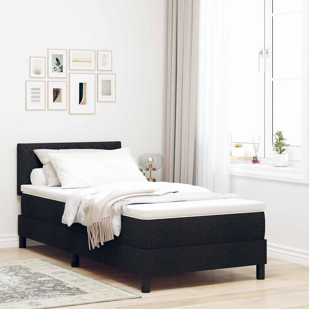 Boxspring Bed Met Matras Met Hoofdeinde Stof Zwart