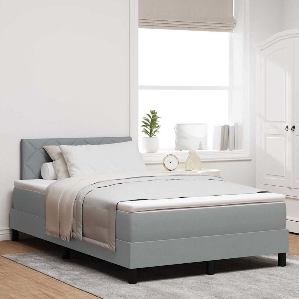 Boxspring Bed Met Matras Stof Lichtgrijs