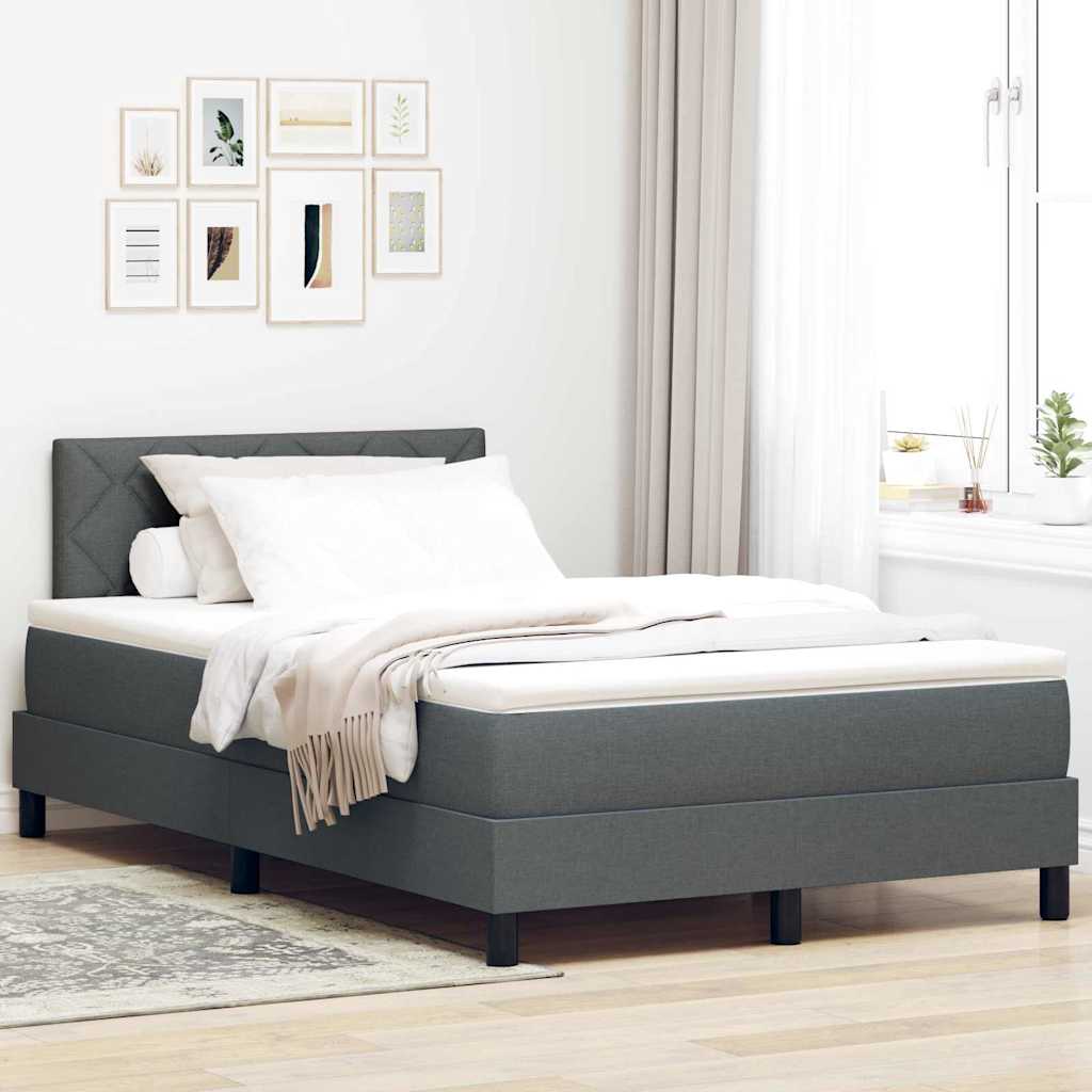 Boxspring Bed Met Matras Stof Donkergrijs