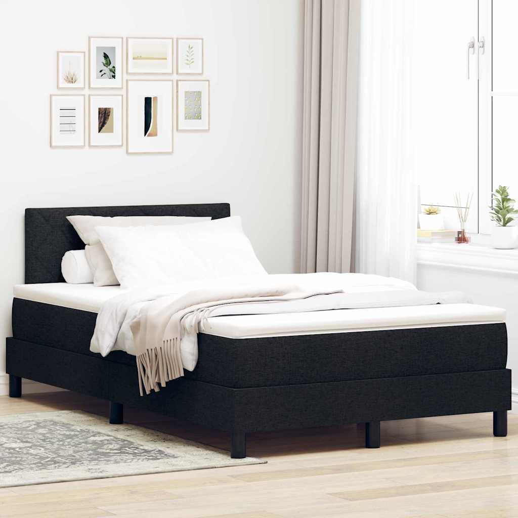 Boxspring Bed Met Matras Met Hoofdeinde Stof Zwart