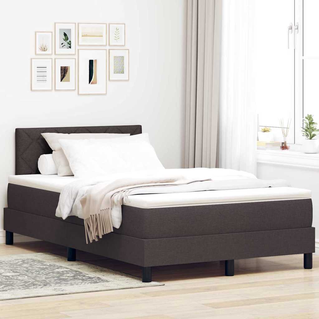 Boxspring Bed Met Matras Stof Donkerbruin