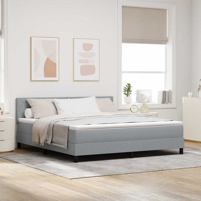 Boxspring Bed Met Matras Stof Lichtgrijs