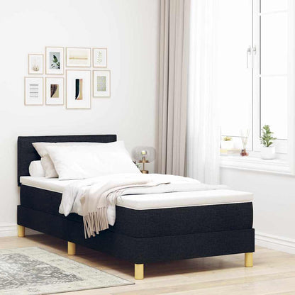 Boxspring Bed Met Matras Met Hoofdeinde Stof Zwart
