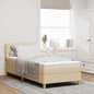 Boxspring Bed Met Matras Met Hoofdeinde Stof Crème
