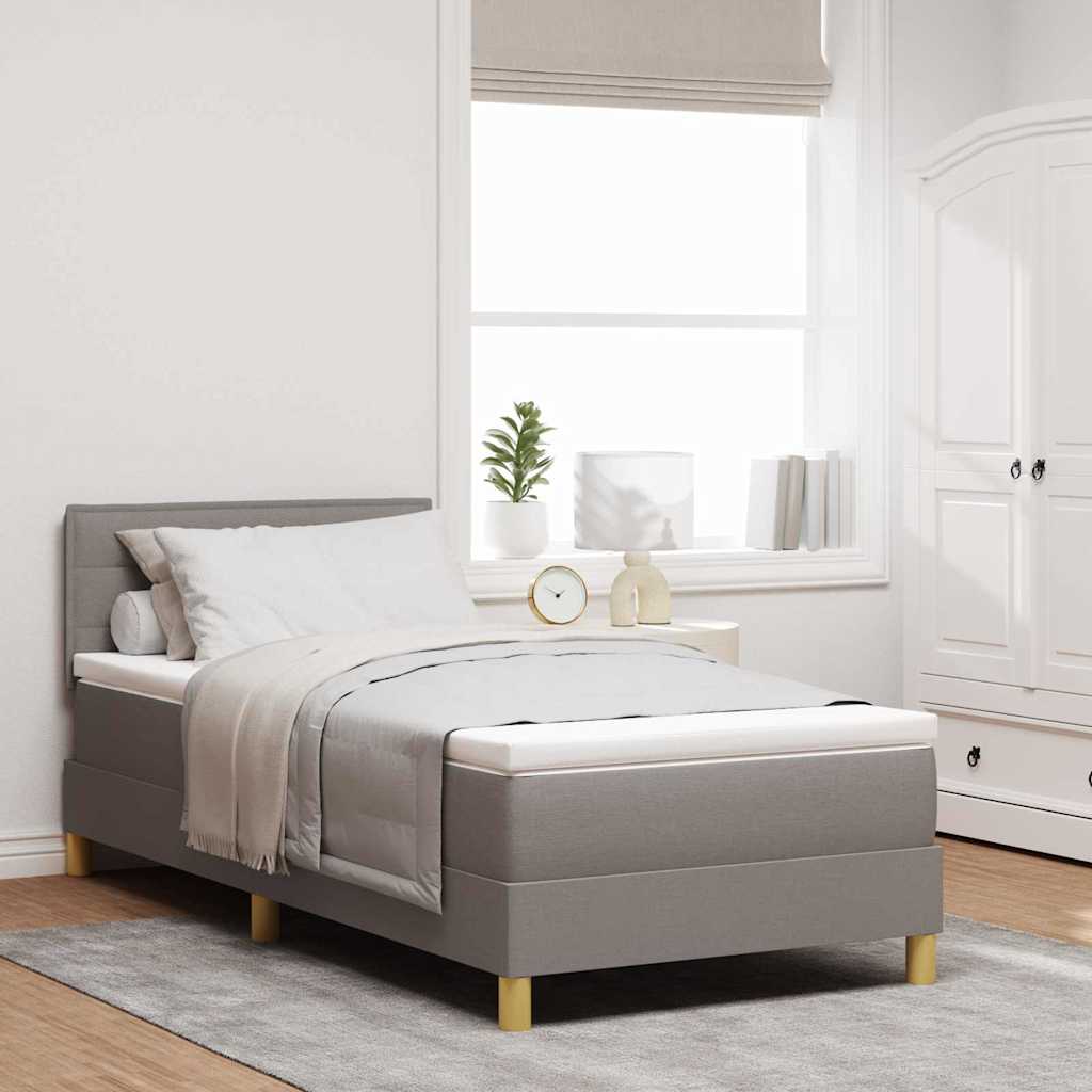 Boxspring Bed Met Matras Met Hoofdeinde Stof Taupe