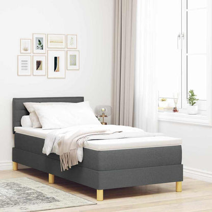 Boxspring Bed Met Matras Stof Donkergrijs