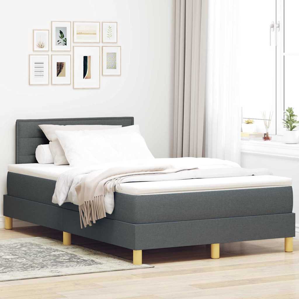 Boxspring Bed Met Matras Stof Donkergrijs