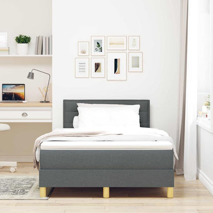 Boxspring Bed Met Matras Stof Donkergrijs