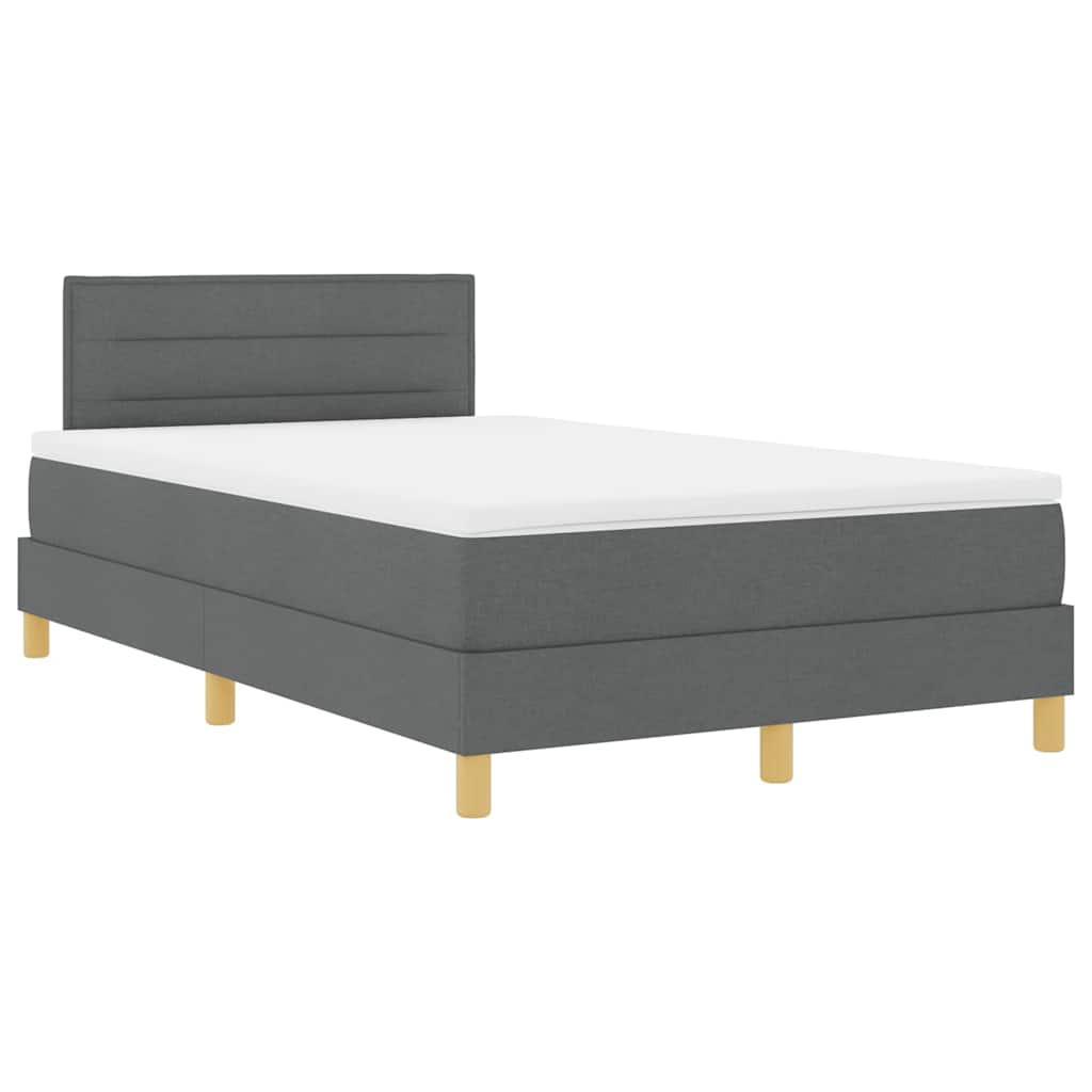 Boxspring Bed Met Matras Stof Donkergrijs