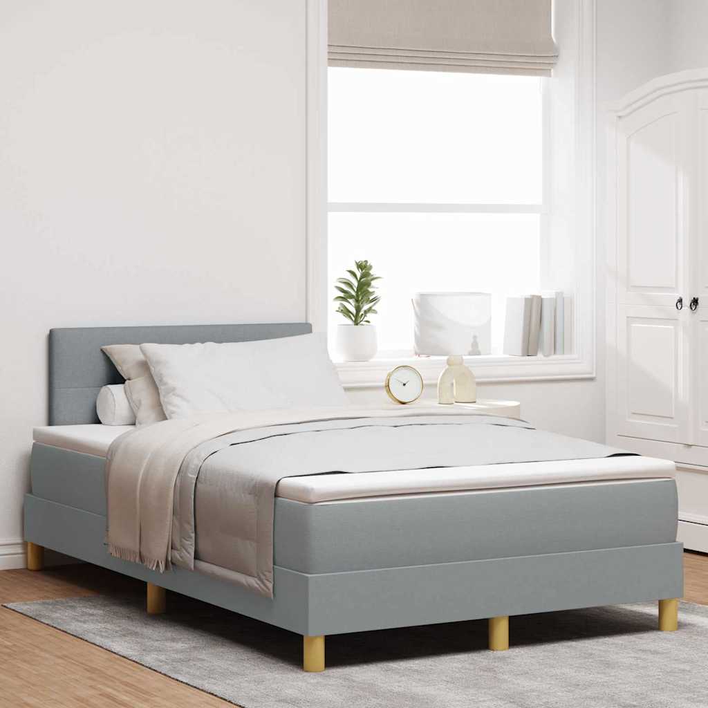 Boxspring Bed Met Matras Stof Lichtgrijs