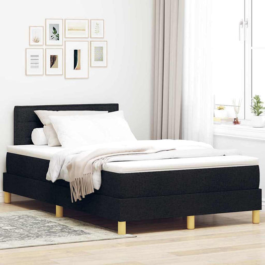 Boxspring Bed Met Matras Met Hoofdeinde Stof Zwart