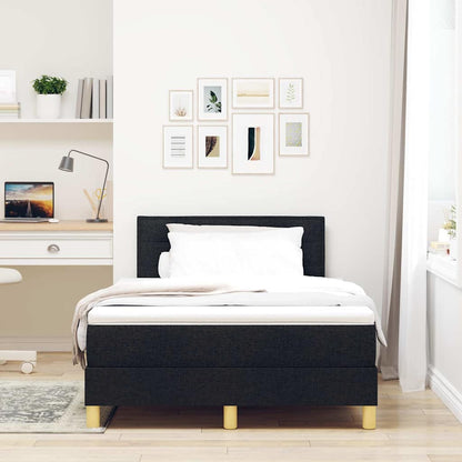 Boxspring Bed Met Matras Met Hoofdeinde Stof Zwart