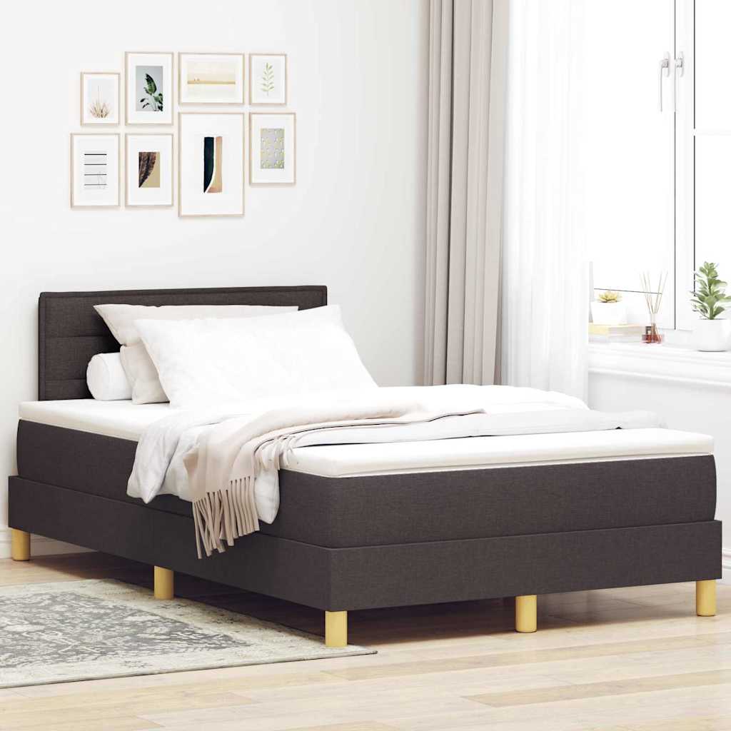 Boxspring Bed Met Matras Stof Donkerbruin