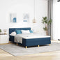 Boxspring Bed Met Matras Met Hoofdeinde Stof Blauw