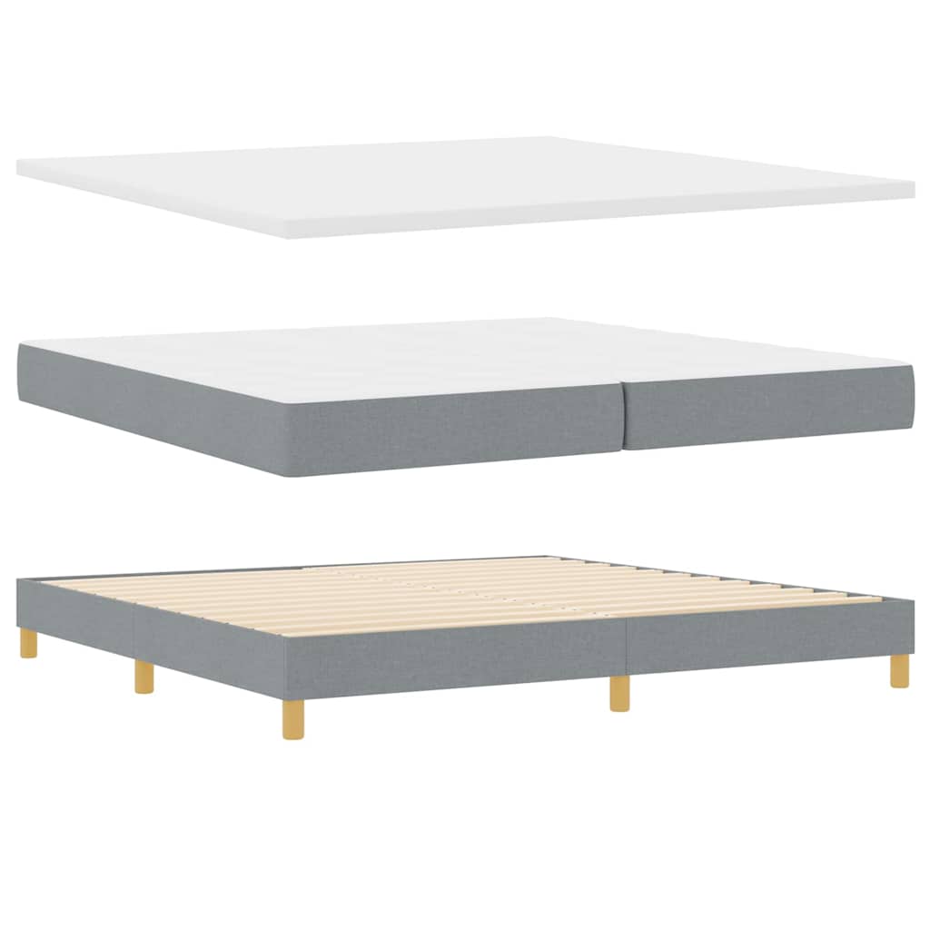 Boxspring Bed Met Matras Lichtgrijs Stof Lichtgrijs.