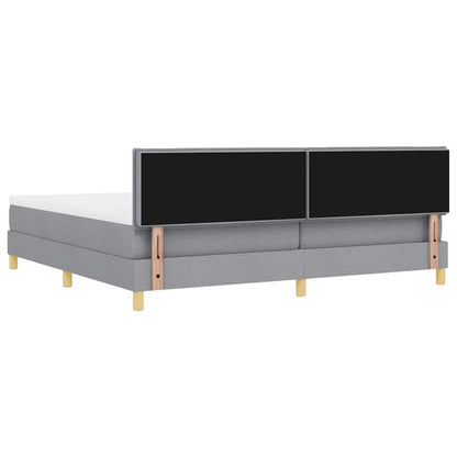 Boxspring Bed Met Matras Lichtgrijs Stof Lichtgrijs.