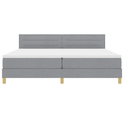 Boxspring Bed Met Matras Lichtgrijs Stof Lichtgrijs.