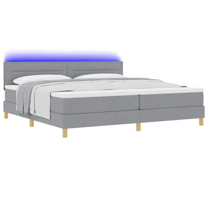 Boxspring Bed Met Matras Lichtgrijs Stof Lichtgrijs.