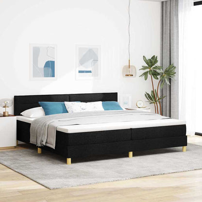 Boxspring Bed Met Matras Met Hoofdeinde Stof Zwart
