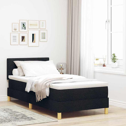 Boxspring Bed Met Matras Met Hoofdeinde Stof Zwart