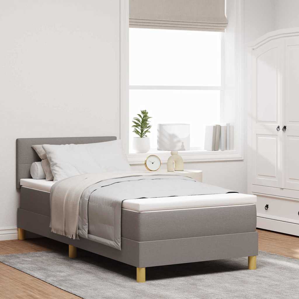 Boxspring Bed Met Matras Met Hoofdeinde Stof Taupe
