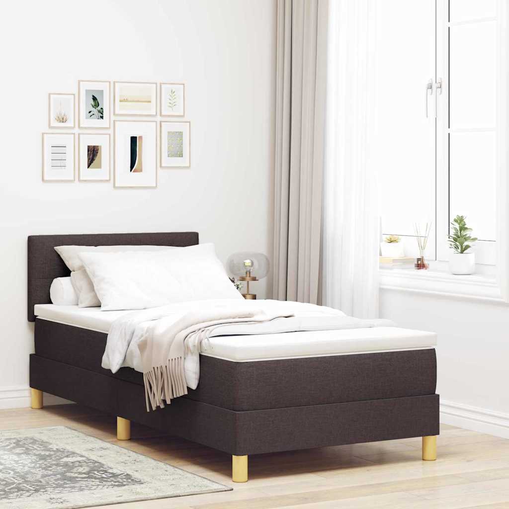Boxspring Bed Met Matras Stof Donkerbruin