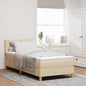 Boxspring Bed Met Matras Met Hoofdeinde Stof Crème