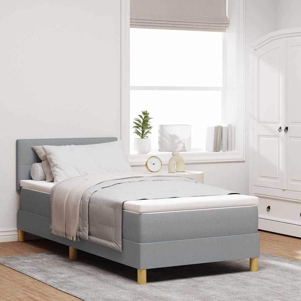Boxspring Bed Met Matras Stof Lichtgrijs