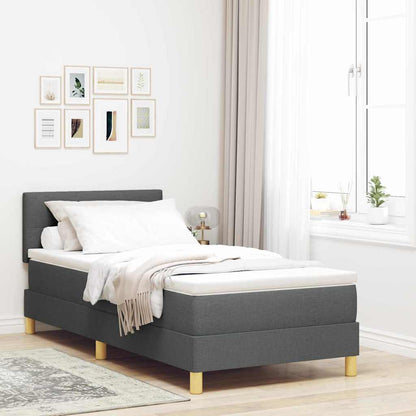 Boxspring Bed Met Matras Stof Donkergrijs