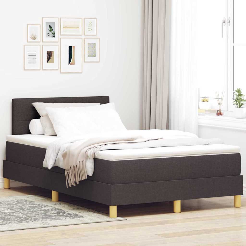 Boxspring Bed Met Matras Stof Donkerbruin