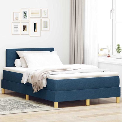Boxspring Bed Met Matras Met Hoofdeinde Stof Blauw