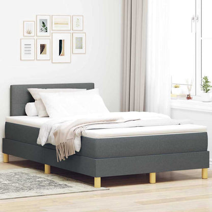 Boxspring Bed Met Matras Stof Donkergrijs