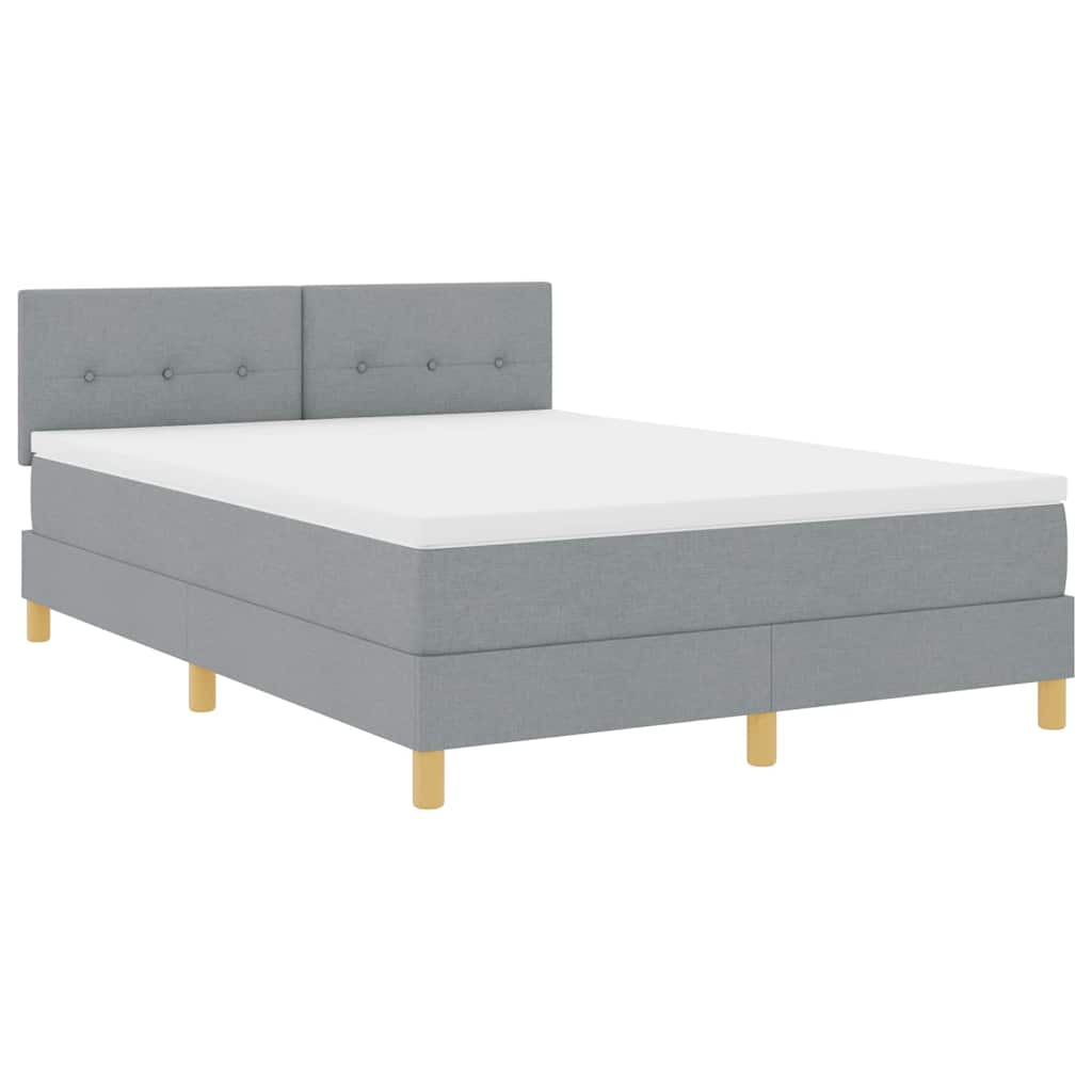Boxspring Bed Met Matras Stof Lichtgrijs