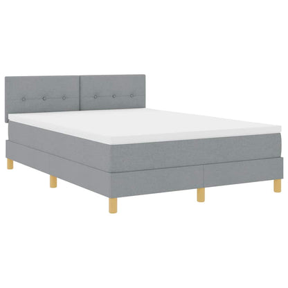 Boxspring Bed Met Matras Stof Lichtgrijs