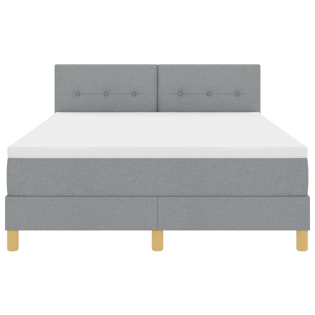 Boxspring Bed Met Matras Stof Lichtgrijs